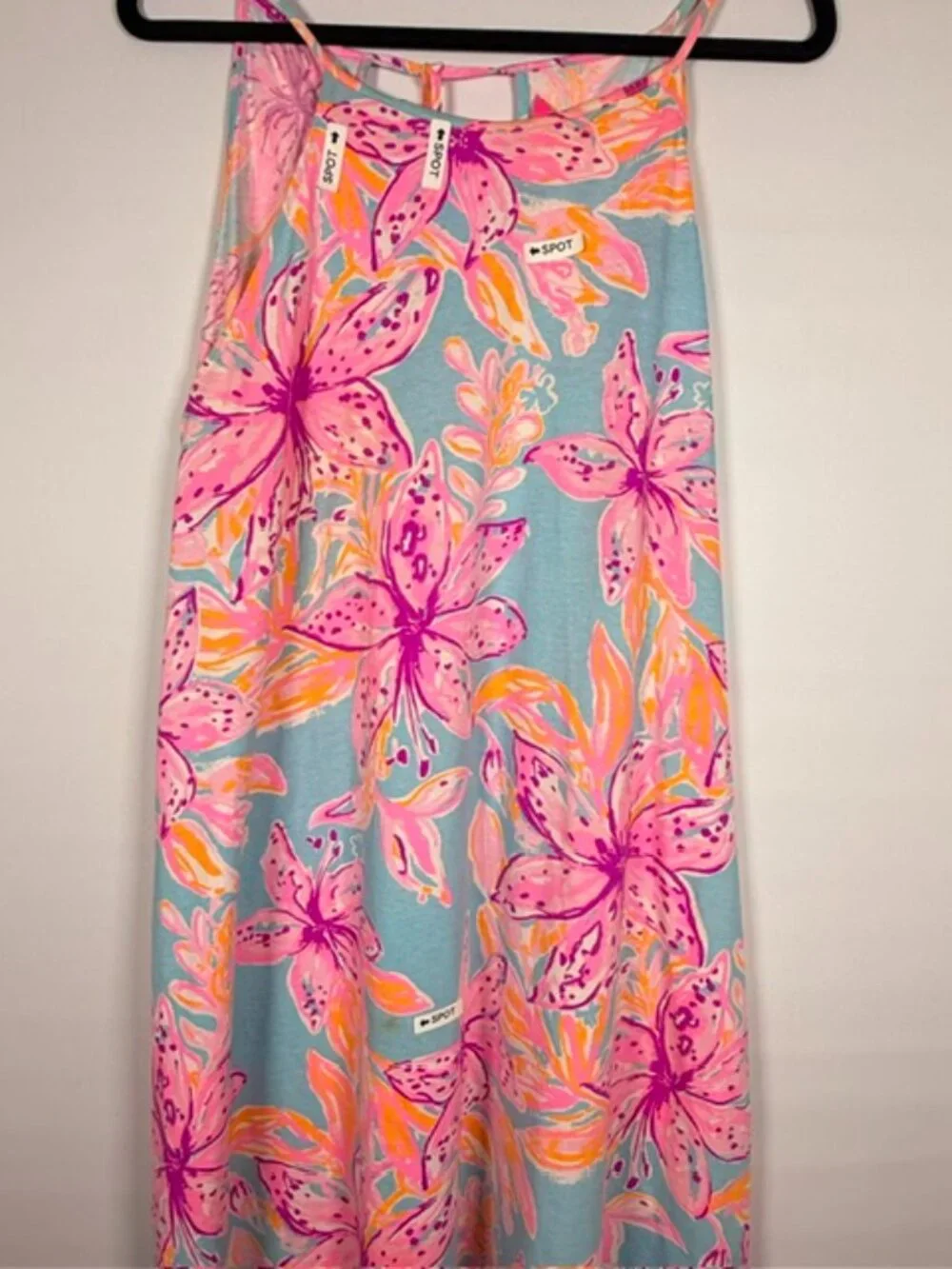 Lilly Pulitzer Margot Swing Dress Surf Blue Bonita Blooms Tassels XXL - Picture 11 of 13